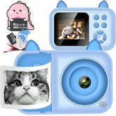 Kids Instant Print Camera - 1080P Digital Camera for Children 3-12 with Photo Papers (Blue, No Card Included)